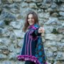 Poncho colorat,tricotat,accesorizat