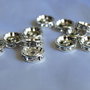 Spacer argintat cu rhinestone, 12x3.8mm (2)