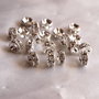 Spacer argintiu, cu rhinestone , 3.8x8mm,  (2)