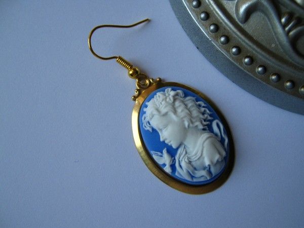 blue cameo earrings...