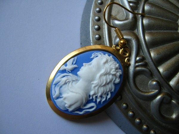 blue cameo earrings...