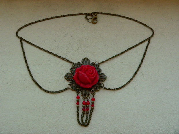 Colier "Red rose"