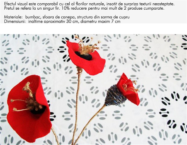 Flori textile - Maci