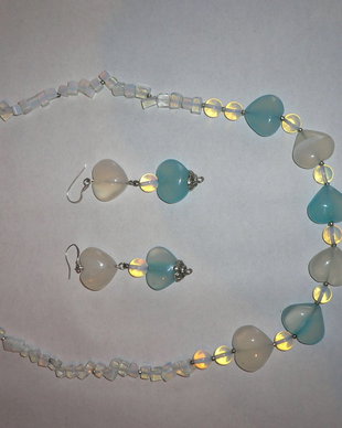 set- colier si cercei- din onix si opal