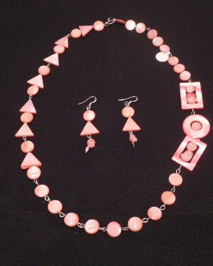 set din sidef si flori din coral