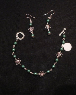 Set verde - bratara si cercei
