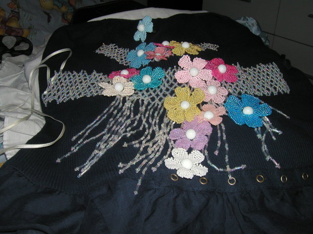 set cu flori pt. o printesa-Colier+bratara+inel-UNICAT