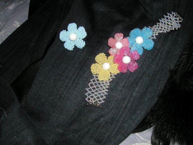 set cu flori pt. o printesa-Colier+bratara+inel-UNICAT