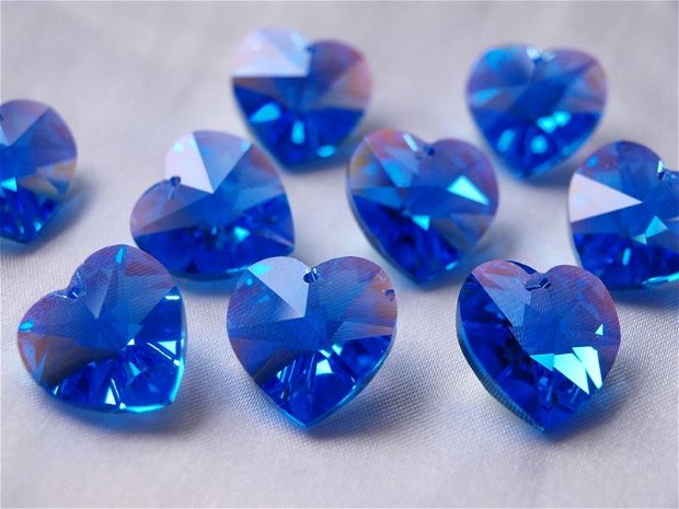 Drop, Swarovski® crystal, sapphire AB, 18mm (6202) (1)
