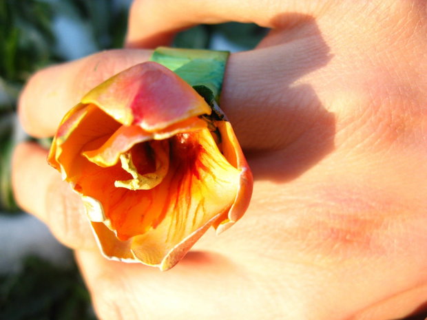 Floare de frezie - inel reglabil