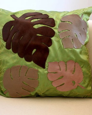Perna patrata cu frunze din piele 2