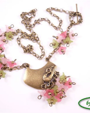Birds &amp; flowers - colier (F0154)