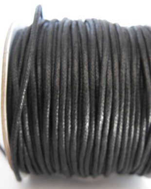 SNUR NEGRU DIN BUMBAC CERAT - 2 MM