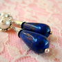 925 sterling silver ''PEARLY LAPIS''