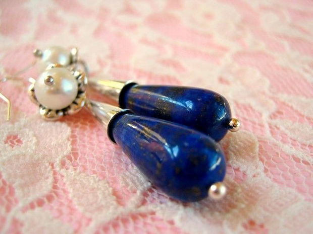 925 sterling silver &#039;&#039;PEARLY LAPIS&#039;&#039;