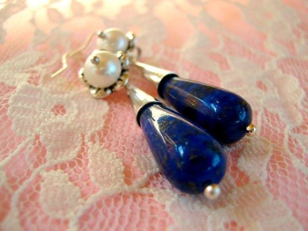 925 sterling silver &#039;&#039;PEARLY LAPIS&#039;&#039;