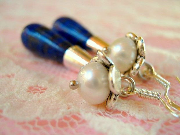 925 sterling silver &#039;&#039;PEARLY LAPIS&#039;&#039;