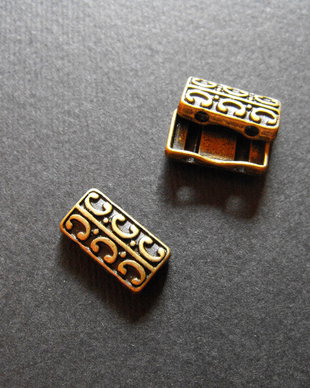 DISTANTIER 2 ORIFICII DIN BRONZ - 7,5 X 14 MM
