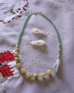 SET AVENTURIN VERDE SI JAD GALBEN