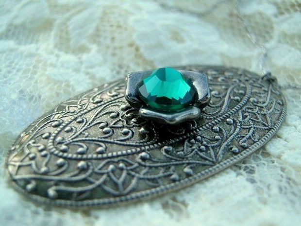 925 STERLING SILVER &#039;&#039; magic emerald"