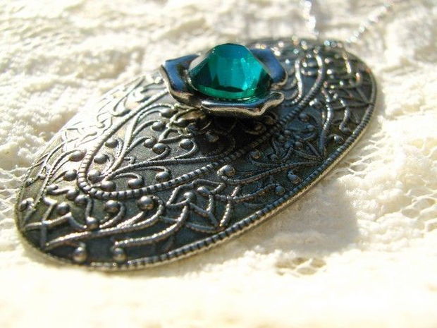 925 STERLING SILVER &#039;&#039; magic emerald"