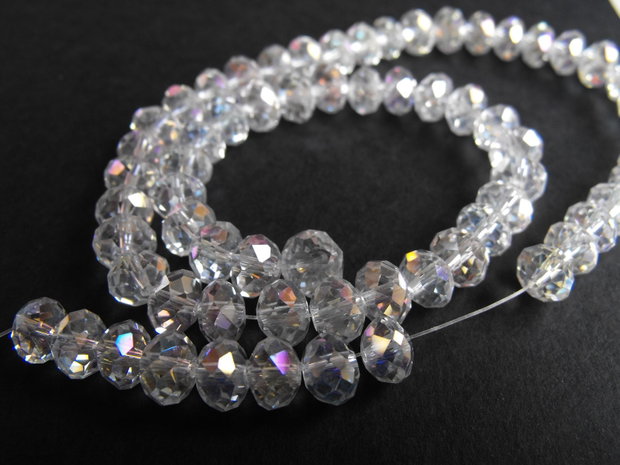 CRISTALE ALBE RONDELE - 5,5  X 8 MM