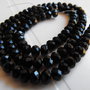 CRISTALE NEGRE RONDELE FATETATE - 6  X 4 MM