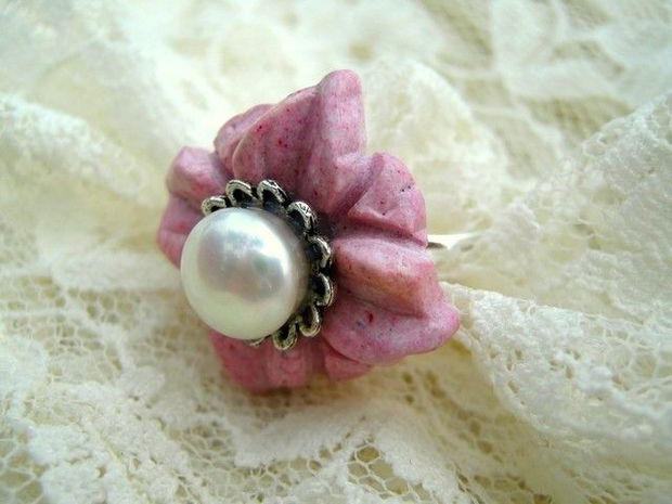 PEARLIZED ROSE RING-rezervat!!!