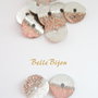 (10 buc) Capacele argintiu satinat, stardust, de diametru aprox 10 mm