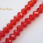 Cristale sticla rosii 4.5x3 mm