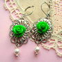 GREEN LACY ROSES