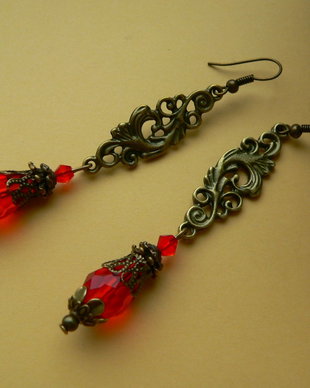 "Earrings in red"