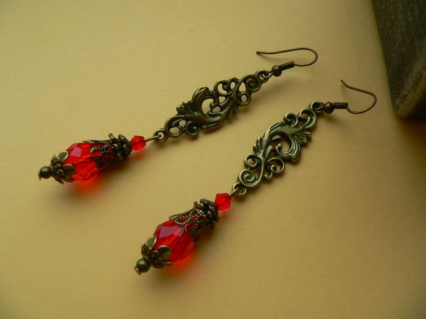 "Earrings in red"