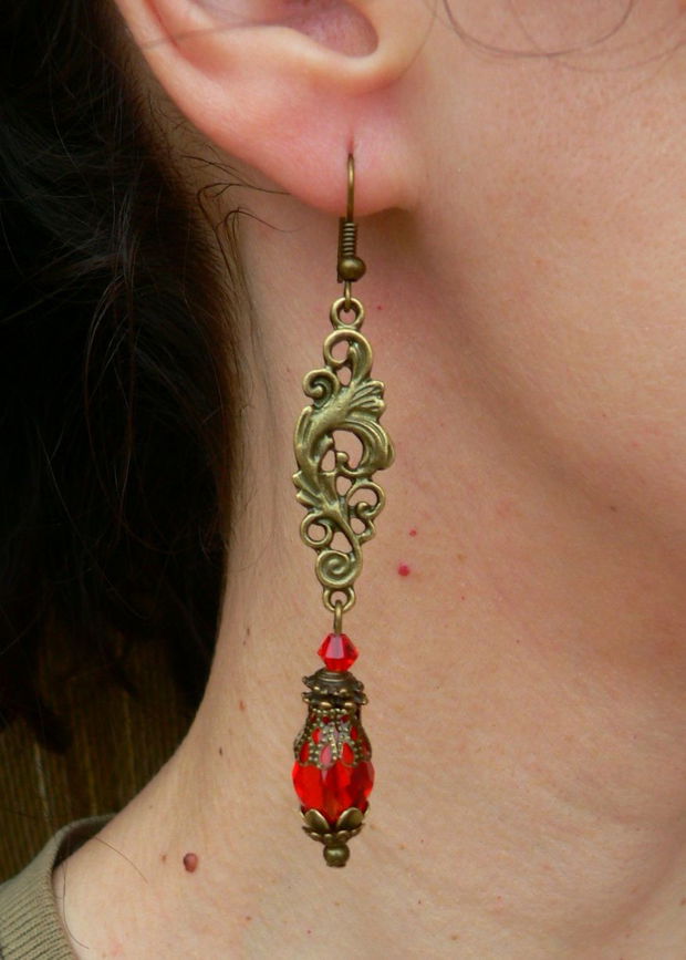 "Earrings in red"