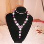 COLIER-AGATE ALBE SI FOSIL MARIN COLORAT MOV- VANDUT