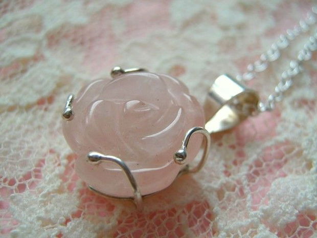 925 STERLING SILVER &#039;&#039; QUARTZ ROSE &#039;&#039;