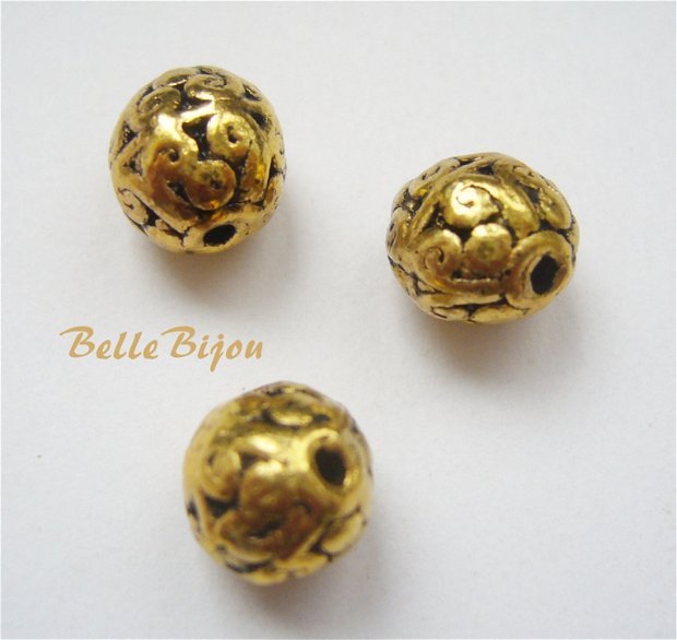 Margele metalice auriu antichizat aprox sfera 7.5 mm