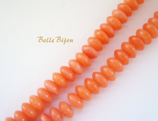 Coral portocaliu rondele aprox 6x3.5 mm (10 bucati)
