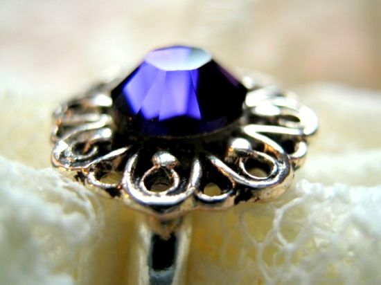 PURPLE VELVET SWAROVSKI RING