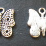 Fluturas argintiu antichizat 13x13 mm