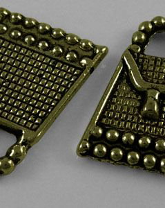 Charm bronz, poseta, 16.5*12mm