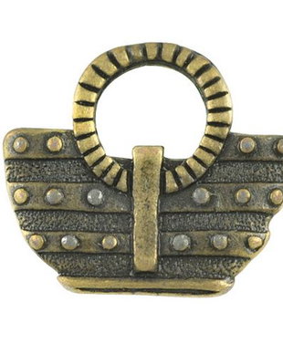 Charm bronz antichizat, poseta, 12*10mm