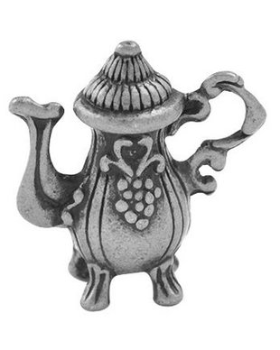 Charm/pandantiv argintiu, ceainic, 20*15mm