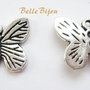 Fluturas argintiu antichizat 17.5x14x3 mm