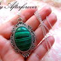 925 sterling silver ANTIQUE MALACHIT