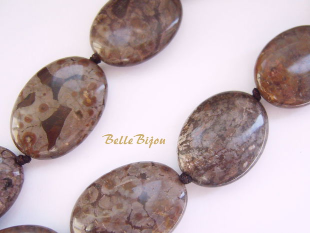 Jasper oval nuante ciocolatii 6x12.5x25 mm