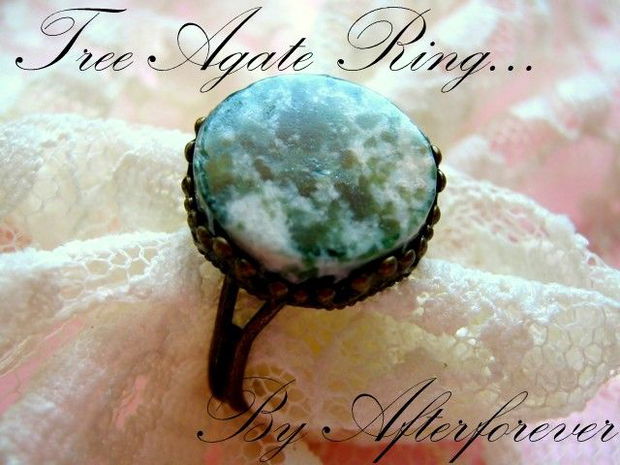 TREE AGATE RING