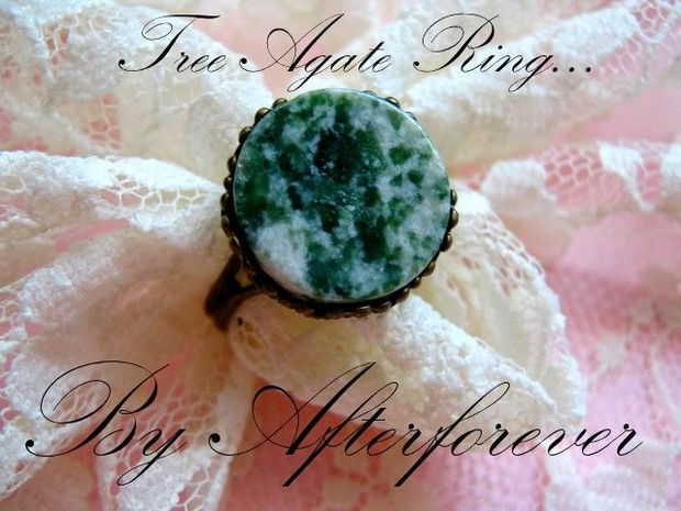 TREE AGATE RING