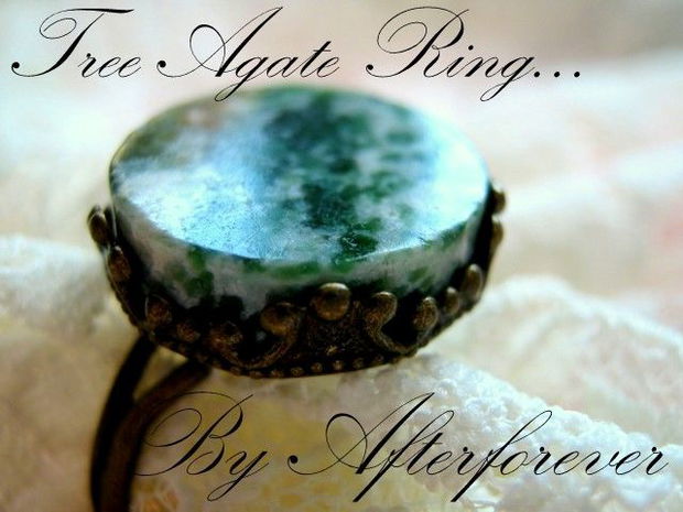 TREE AGATE RING