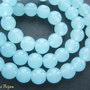 Margele sticla mate bleu deschis 8 mm (10 bucati)
